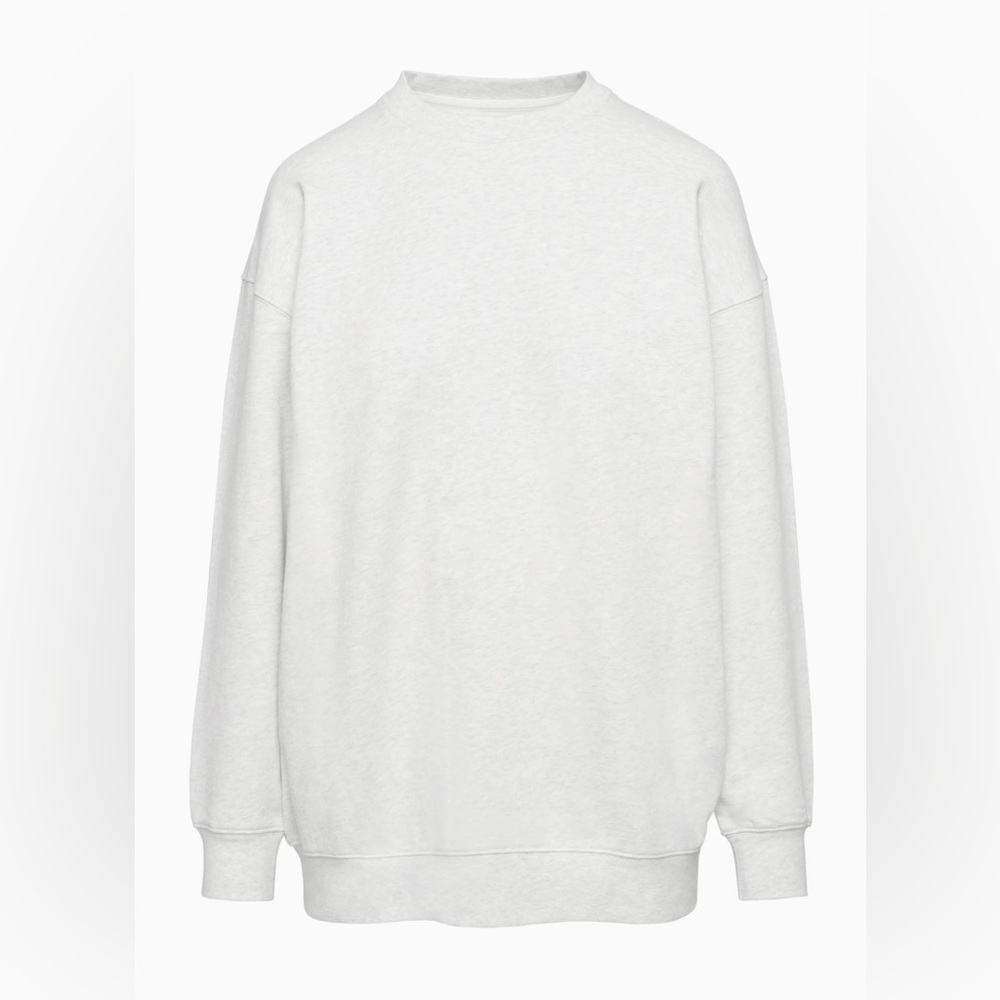 NWT ARITZIA Community Oversized Crew Sweatshirt in Heather Cloud White